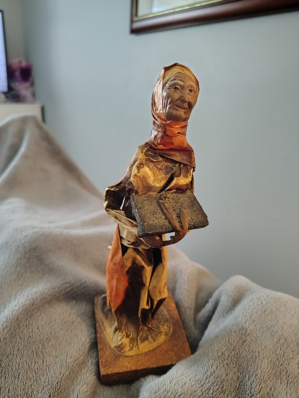 Vintage Paper Mache Folk Art Peasant Woman